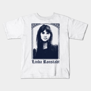 Linda Ronstadt / Faded Retro 1970s Style Fan Design Kids T-Shirt